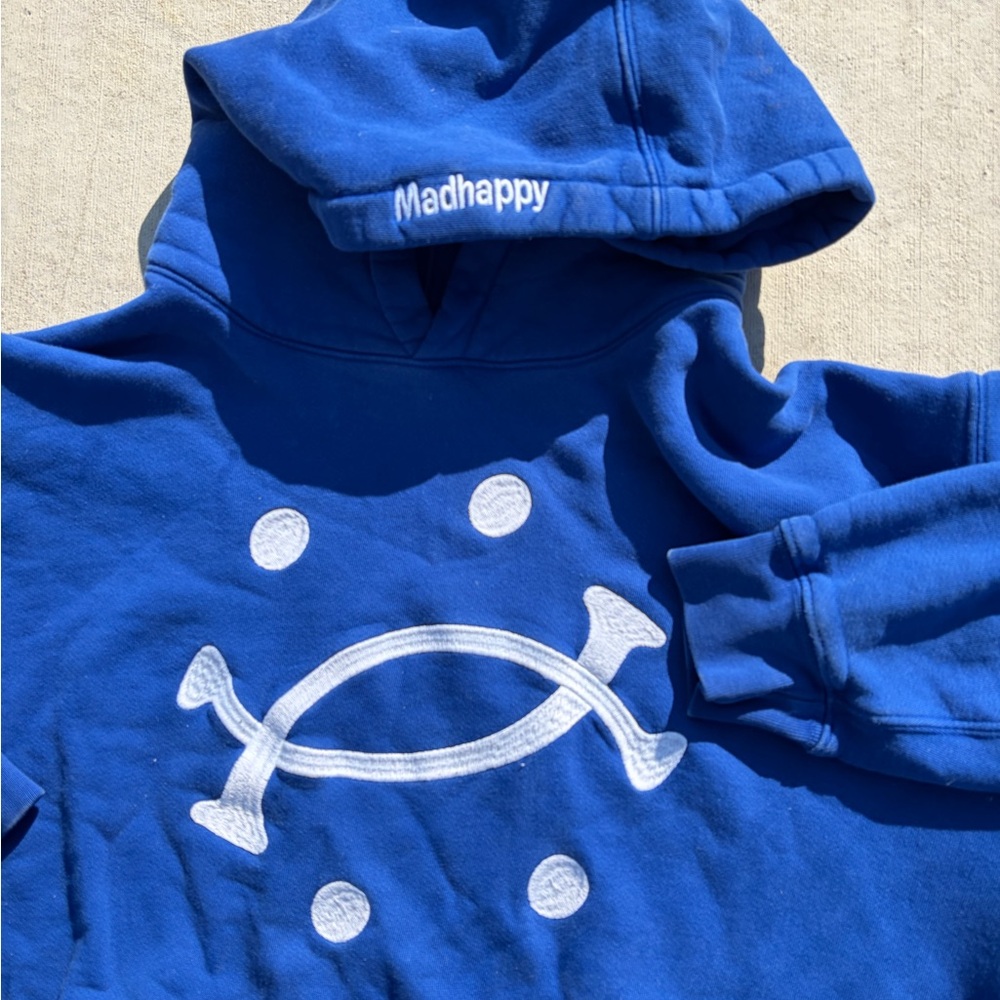 Madhappy Kids Blue Hoodie with White Design